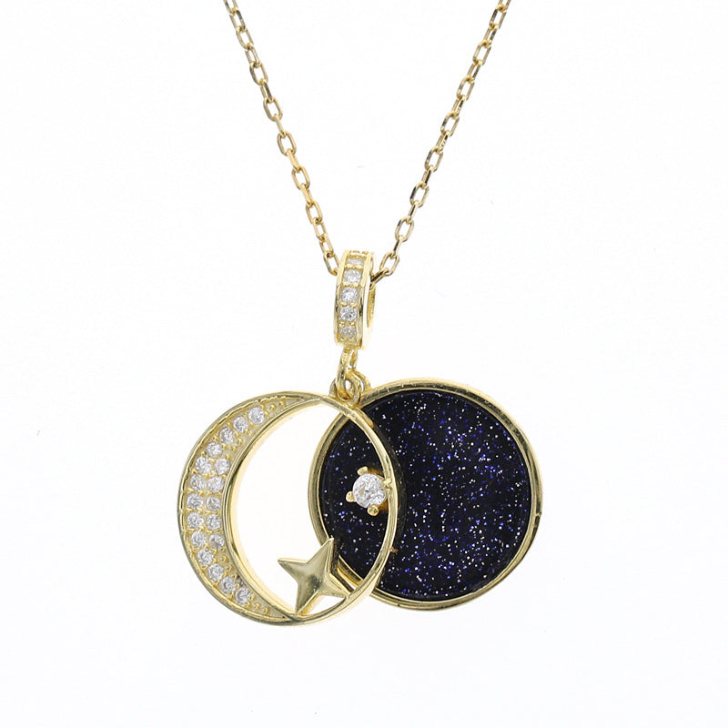 Silver & Gold Star Moon Necklace