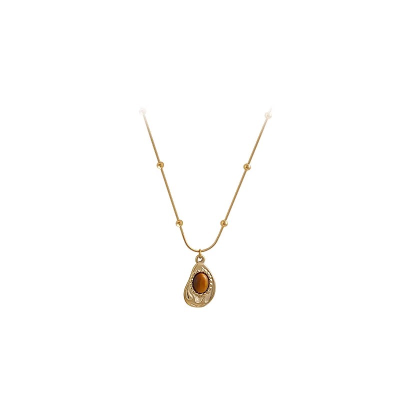 Irregular Amber Stone Necklace