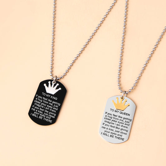To My King & Queen” Couple Necklaces