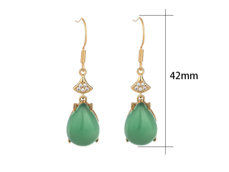 Natural Chalcedony Tassel Earrings