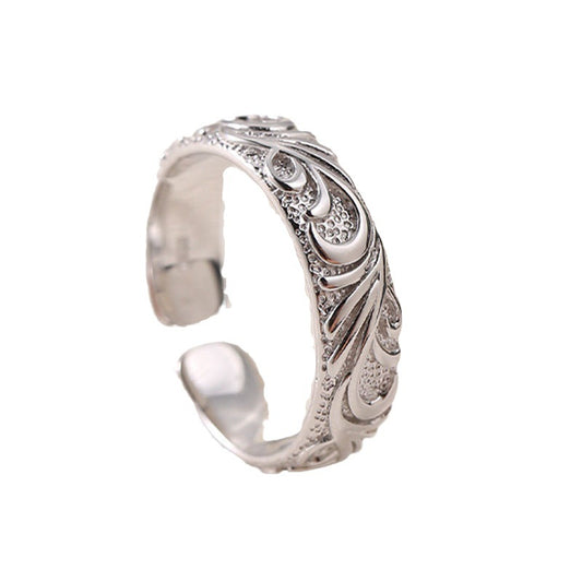 Retro Hip Hop Thai Silver Color Ring