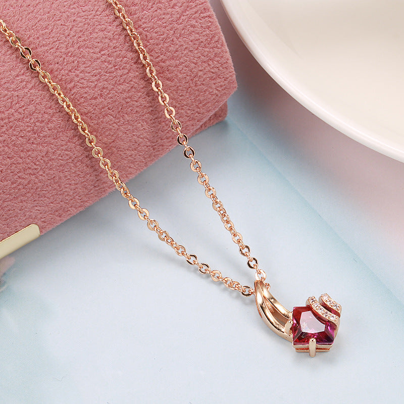 Rose Gold Zircon Necklace
