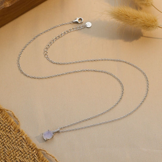 S925 Sterling Silver Moonstone Pendant Necklace