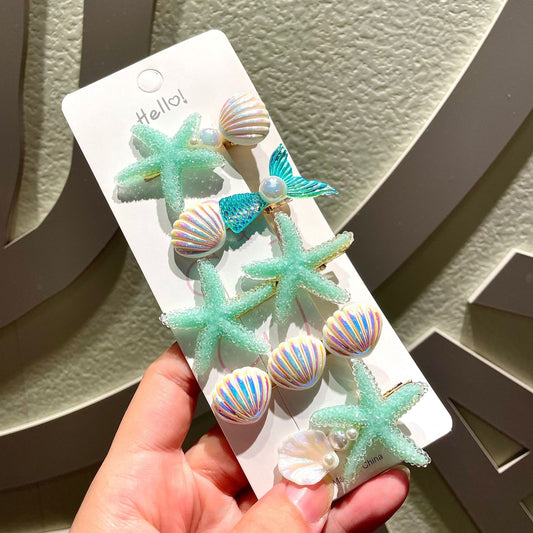 Creative Starfish Shell Hairclips Set – 5PCS