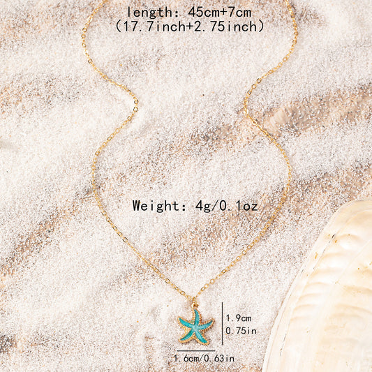 Dripping Starfish Pendant Necklaces