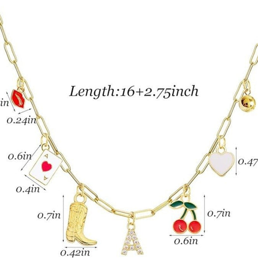 A-Z 26-Letter Diamond Initial Necklace, Multi Pendant - Trendy Radar