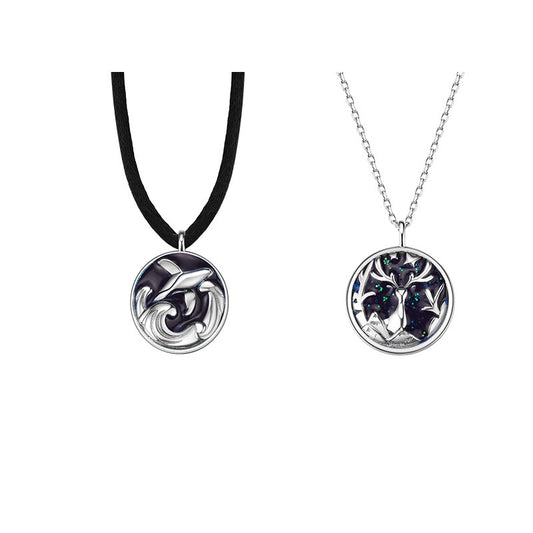 Couple Necklace with Wildlife Design