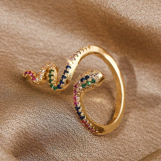 Gold Plated Animal Snake Open Ring