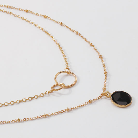 Double-Layer Pendant Clavicle Necklace
