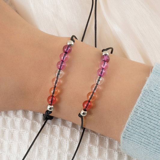 Colorful Beaded Couple Bracelet Set