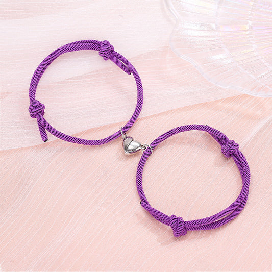 Magnetic Couple Bracelets – Heart-Shaped