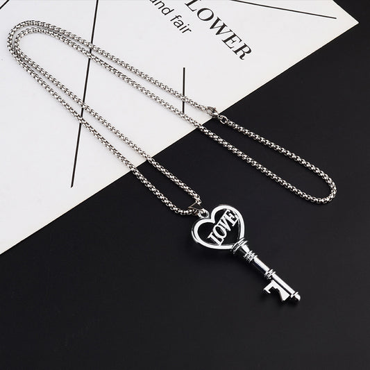 Sweet Heart Key Pendant Necklace