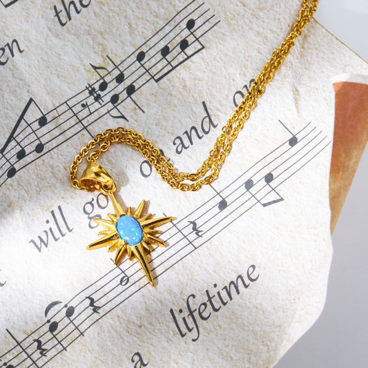 Star Opal Vintage Necklace Stainless Steel