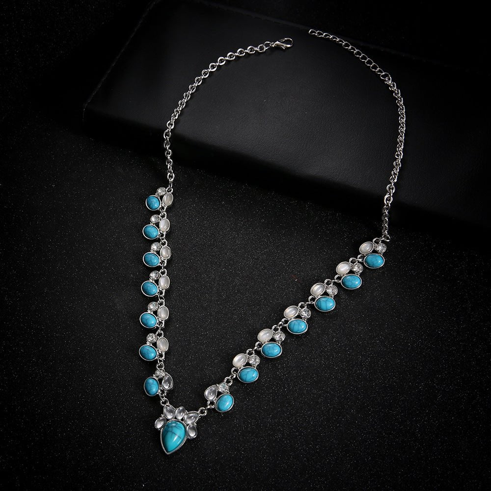 Boho Turquoise Flower Necklace - Trendy Radar