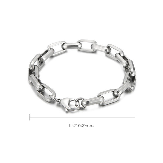 Titanium Steel Geometric Chain Bracelet