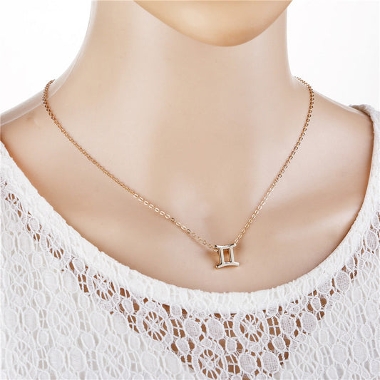 12 Zodiac Sign Constellation Pendant Necklace