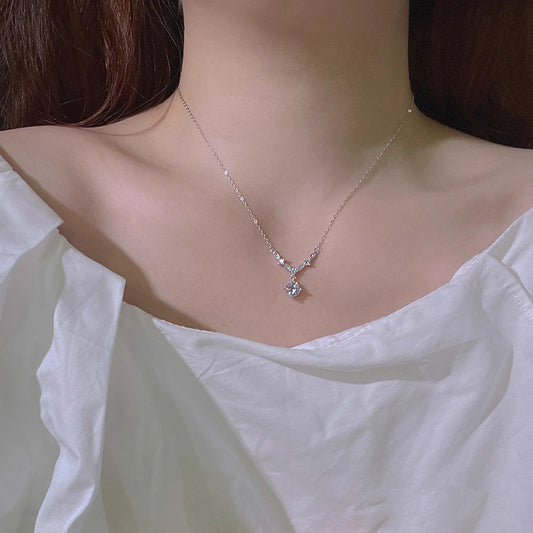 Water Drop Zircon Necklace for Women