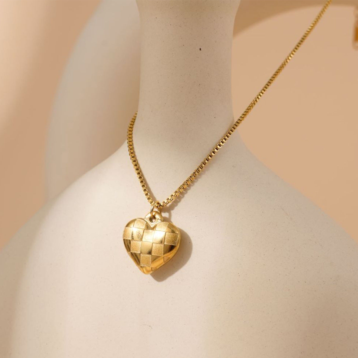 Gold Heart Pendant Necklace for Women