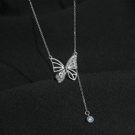 S925 Silver Hollow Butterfly Necklace