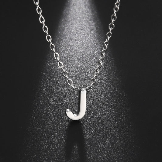 26 English Letter Steel Color Necklace