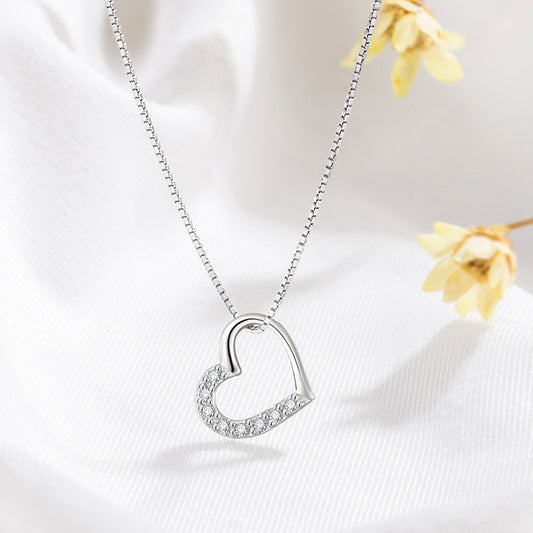 Silver Love Heart Pendant Necklaces