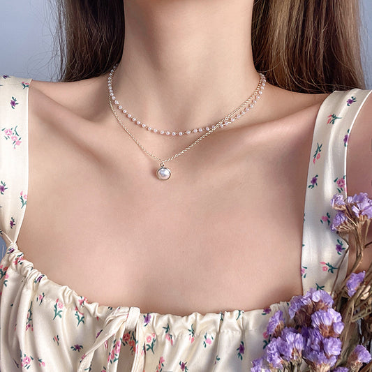Double-Layer Pearl Clavicle Necklace