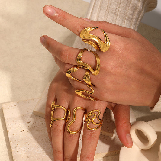 Irregular Adjustable Steel Ring
