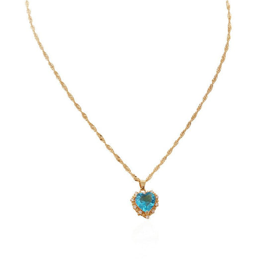 Heart - Shaped Full Diamond Zircon Love Necklace - Trendy Radar