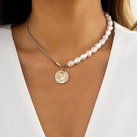 Multi-Layer Pearl & Coin Necklace for Women - Trendy Radar