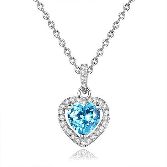 Natural Gemstone Heart Necklace for Women – S925 Sterling Silver - Trendy Radar