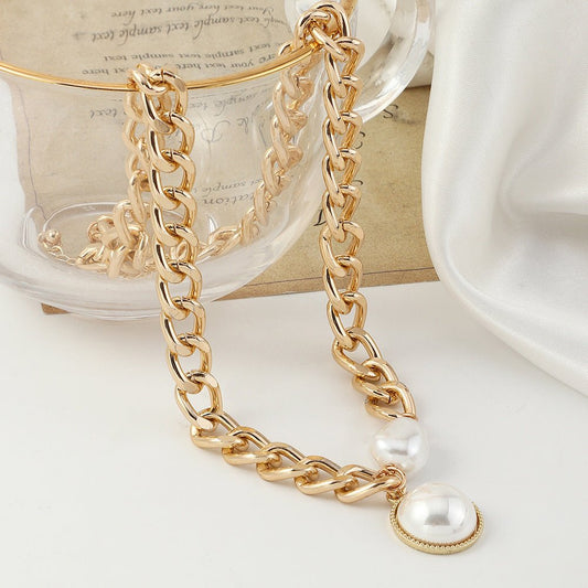 Punk Pearl Chain Necklace - Trendy Radar