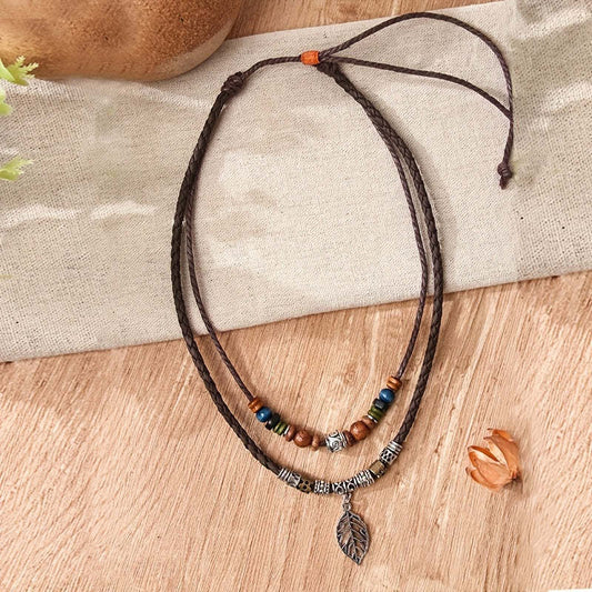 Retro Leaf Pendant Couple Necklace - Trendy Radar