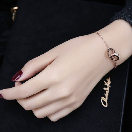 Rose Gold Roman Double Ring Jewelry Set for Women - Trendy Radar