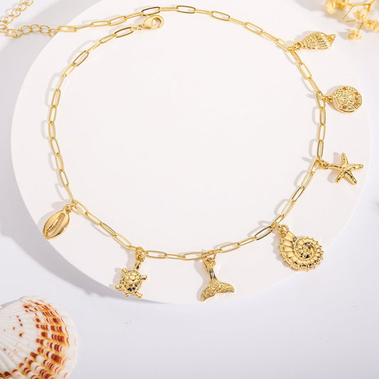 Shell & Sun Starfish Summer Beach Necklace - Trendy Radar