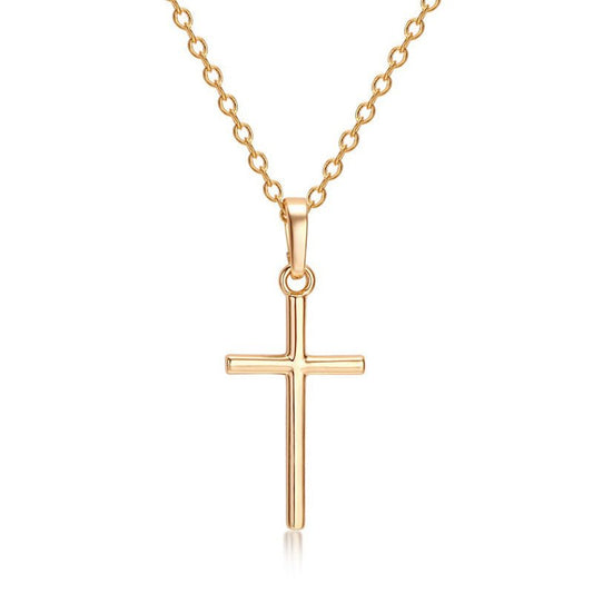 Simple Zircon Retro Cross Pendant Necklace - Trendy Radar