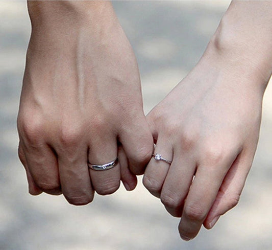Sterling Silver Couple Rings – Adjustable - Trendy Radar