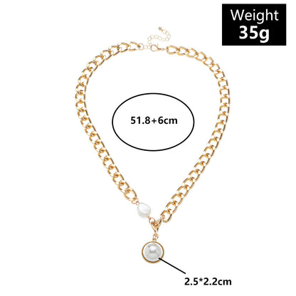 Punk Pearl Chain Necklace