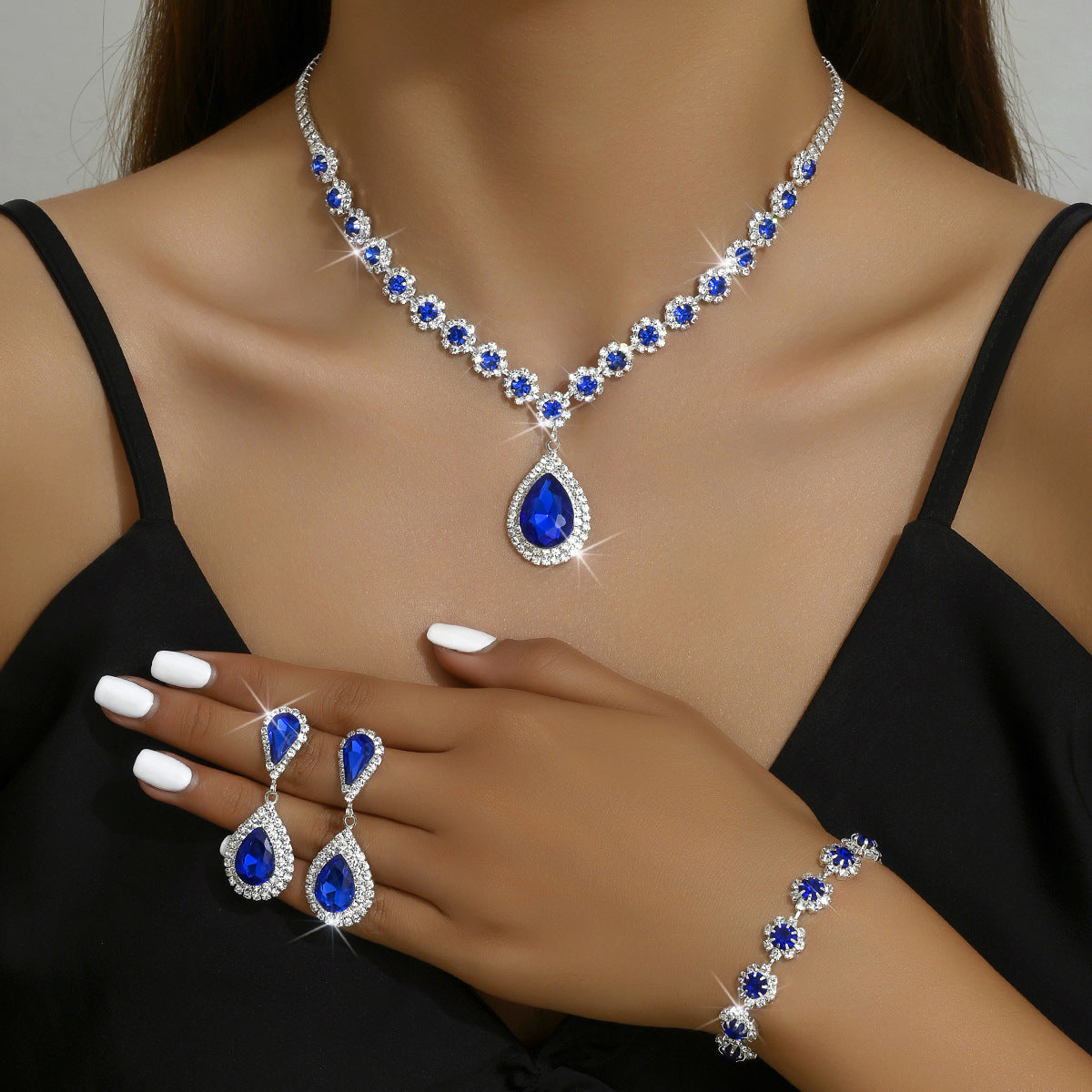 Sun and Moon Universe Rhinestone Jewelry Set