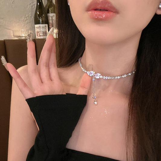 Zircon Luxury Bow Pearl Necklace