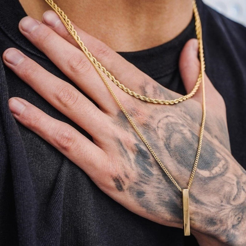Men’s Layer Pillar Chain Necklace