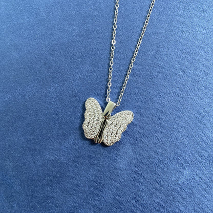 Openable Butterfly Pendant Necklace