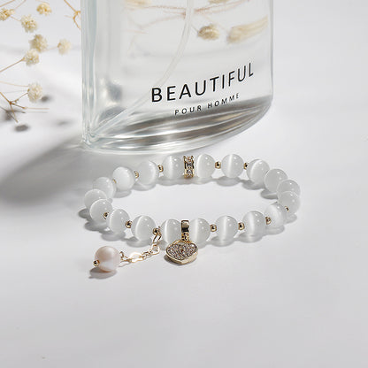 Opal Heart Lock Bracelet For Women