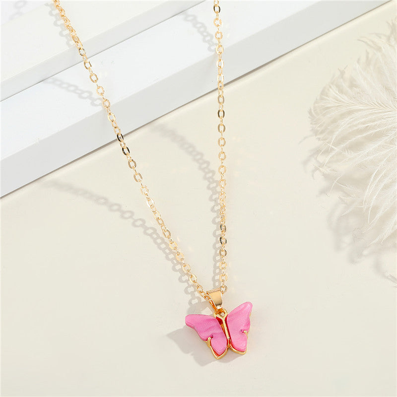 Butterfly Resin Clavicle Necklace