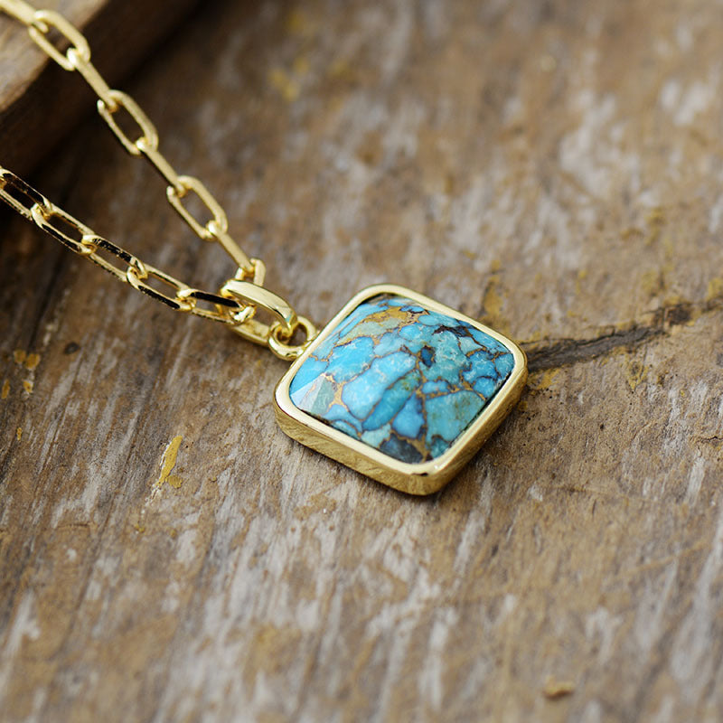 New Turquoise Jade Pendant Necklace