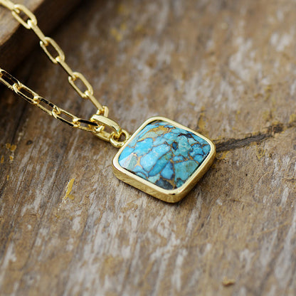 New Turquoise Jade Pendant Necklace