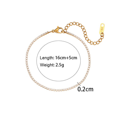 Stainless Steel Zircon Bracelet & Necklace Set