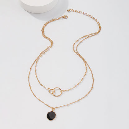 Double-Layer Pendant Clavicle Necklace
