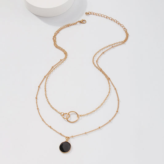 Double-Layer Pendant Clavicle Necklace