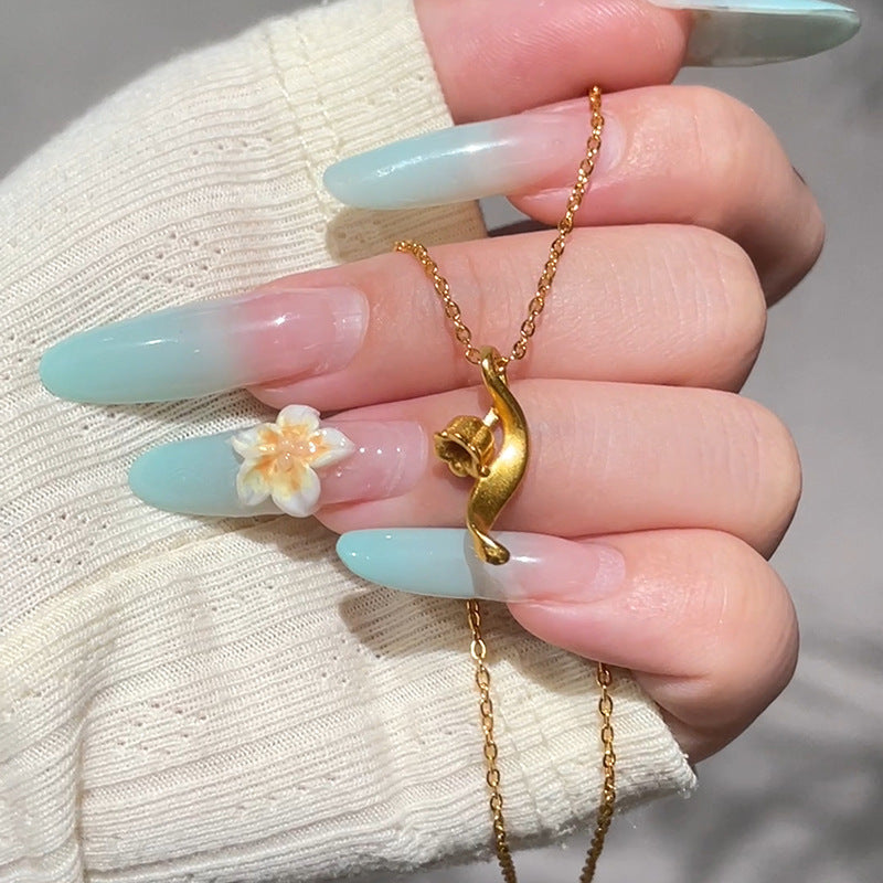 Frosted Lily Flower Necklace for Women