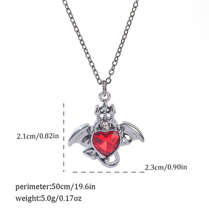 Gothic Spider, Bat, Cross, Skull, and Heart Pendant Necklaces